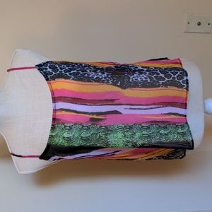 Colorful animal print sheer blouse